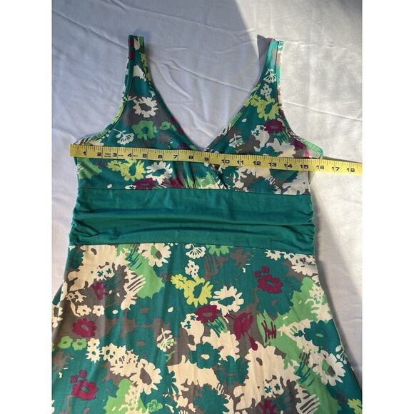 Patagonia® Worn Wear W's Margot Teal Green Floral Stretch Knit Dress SZ MED - Picture 8 of 9